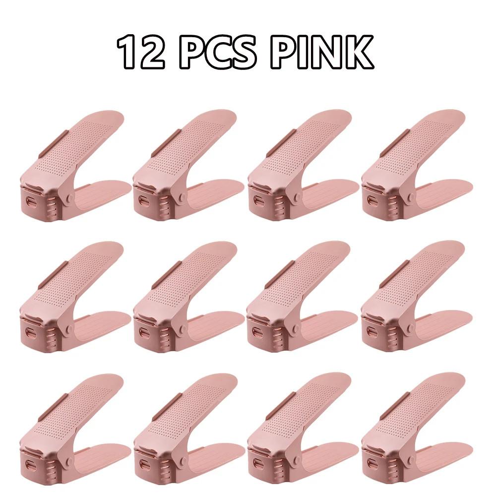 6/8/12/14Pcs Adjustable Shoe Organizer Shoe Support Rack,Space Saving Shoe-Shelf for Closet,Shoe Organizer Shoe Rack for Cabinet