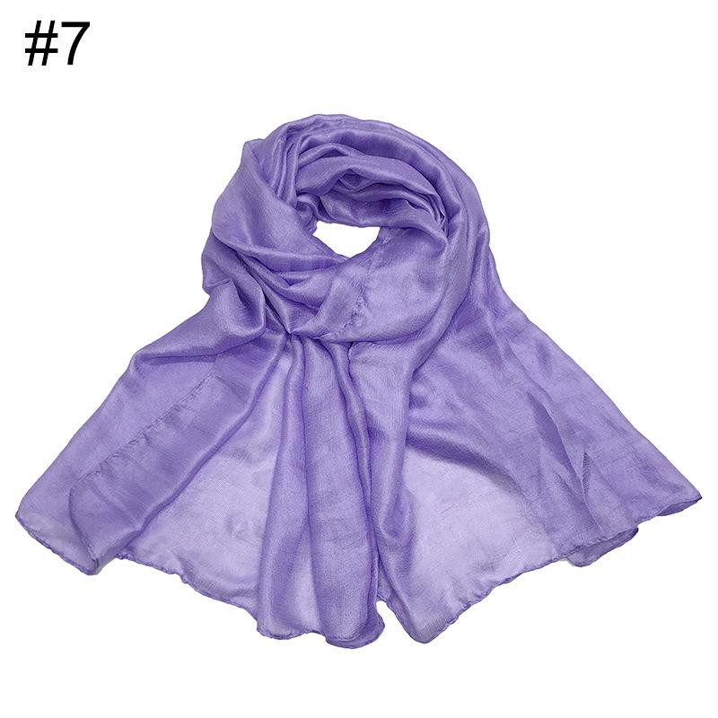 New scarf linen solid color imitation silk soft bag head shawl scarf one piece