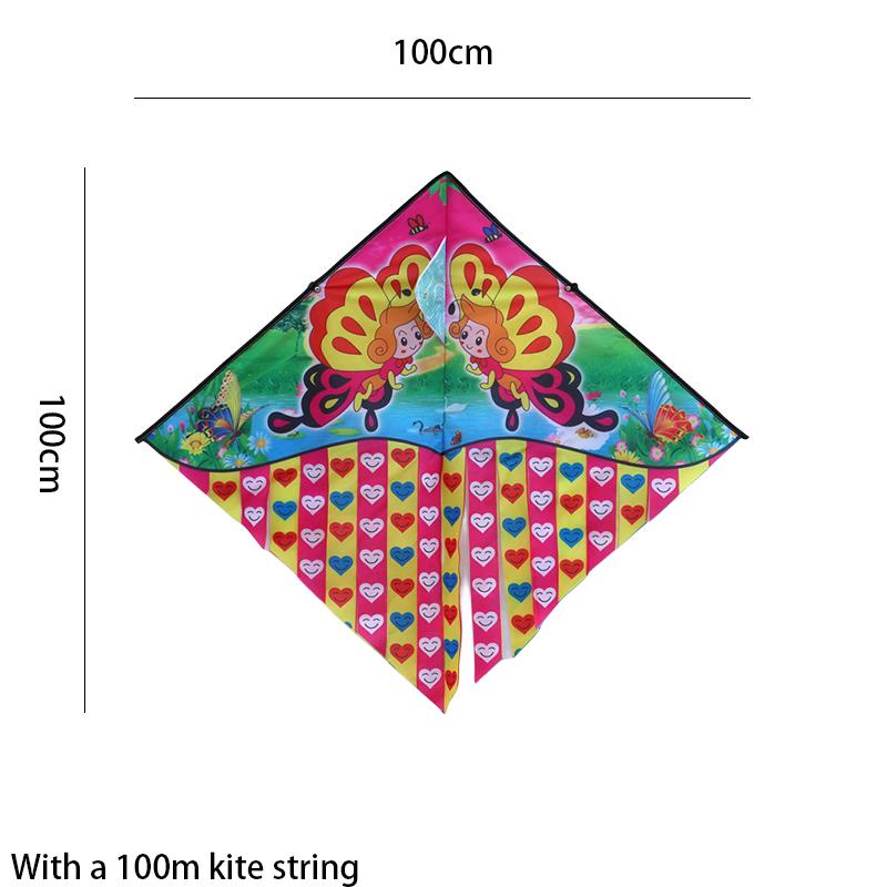 Childrens 1 Kite Meter Multitail Cartoon Print Breeze Easy To Fly Flying Toy