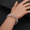 Claw diamond multi-row winding bracelet full diamond steel wire wide bracelet bride diamond-set opening elastic bracelet