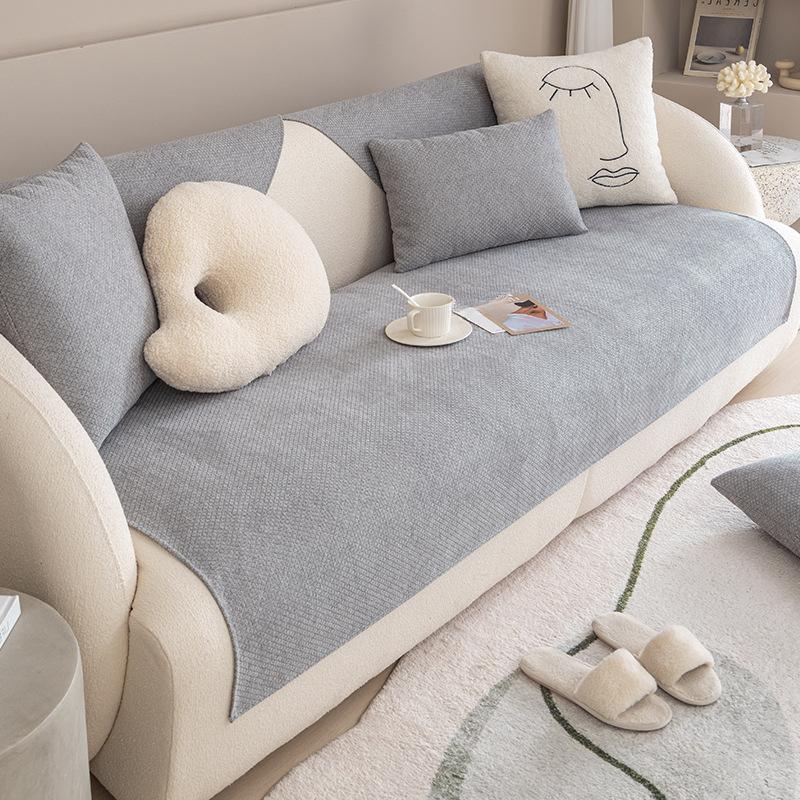 

Диванна подушка з синелі Four Seasons Універсальний простий сучасний стиль Нековзка накидка на диван Однотонна подушка Покривало на спинку Тканина 70*70cm