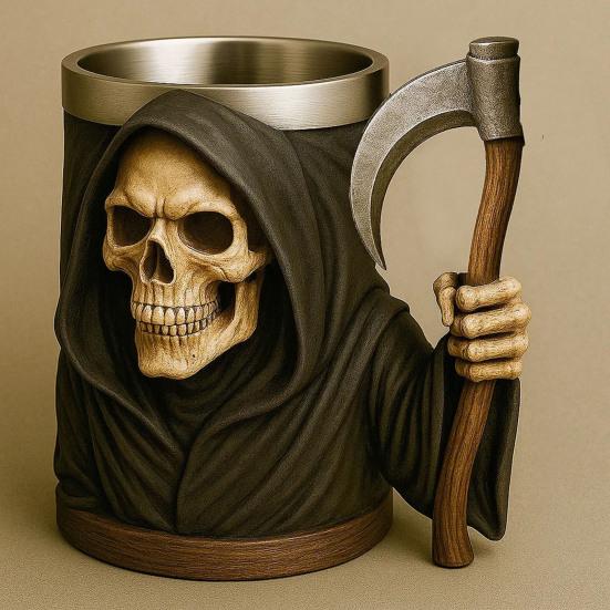 Halloween Skjelett Krus Gotisk Kaffekopp Resin Tekopp Kreativt Drikkeglass for Kjøkken Restaurant Fest Utendørs