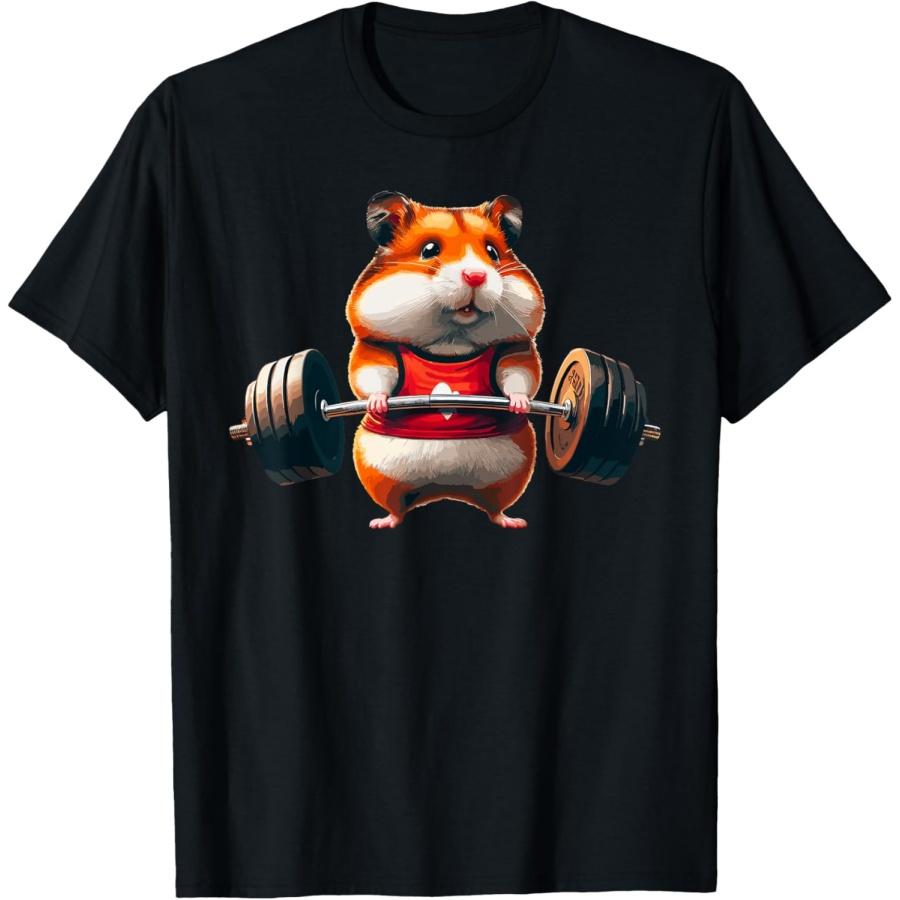 

Muscle Gym Hamster Deadlifting Humour Weightlifting Workout T-Shirt, Small, Black XXXXXL
