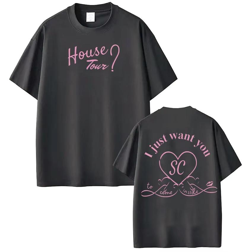House Tour Sabrina Carpenter I Just Want You Fashion Print Tshirt Men Women pure Cotton Tshirts Summer Aesthetic Tshirts