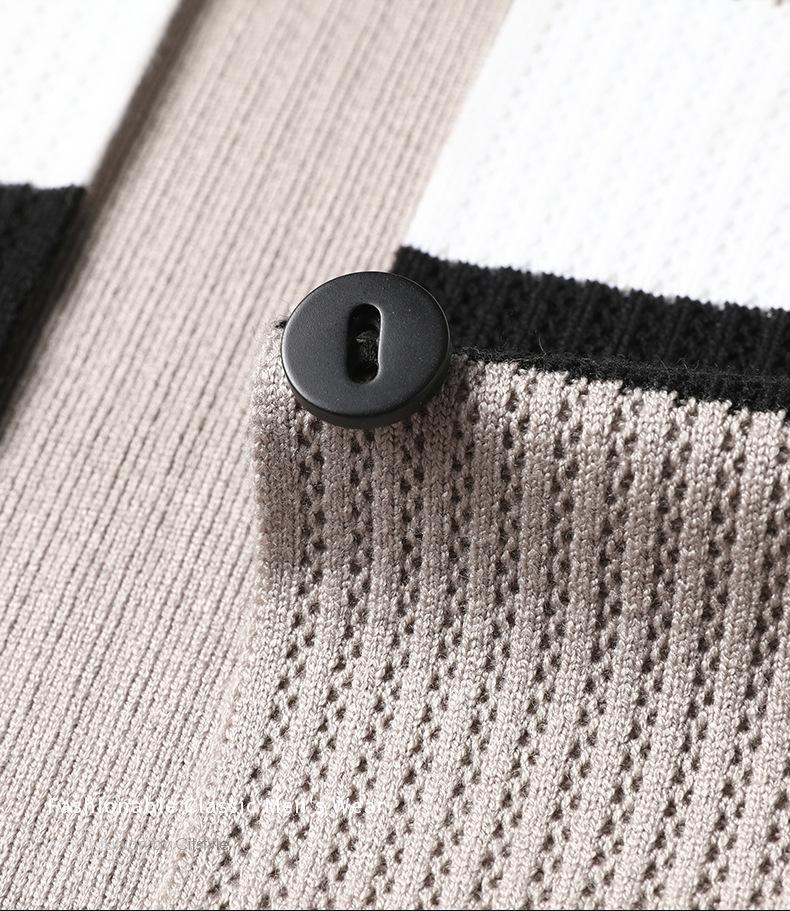 Men's Color Block Lapel Cardigan: Autumn/Winter Sweater Coat with Real Pockets - Youth Style, Loose Knitwear