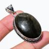 Black Onyx Gemstone Handmade 925 Sterling Silver Jewelry Pendant 2.25" R6A39