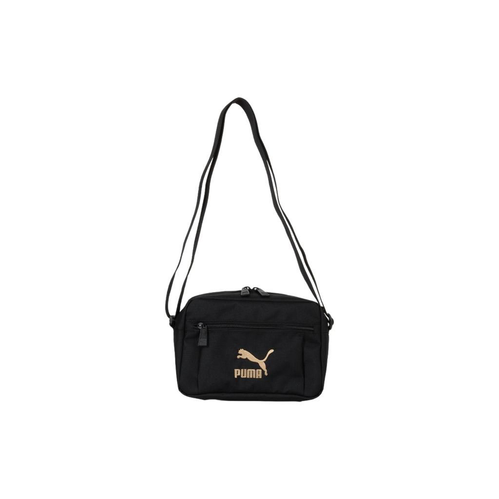New PUMA Nylon Shoulder Bag, Crossbody Bag Regular Unisex Black Gold 090572-01