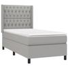 3131633 vidaXL Lit à sommier tapissier et matelas Gris clair 90x190 cm Tissu