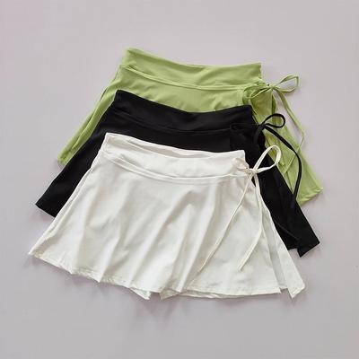 Women's Sport Skort Yoga Tennis Badminton Quick-Dry High-Slit Drawstring Seamless Skirt Shorts Soft Breathable Fabric For Fitness Outdoorts