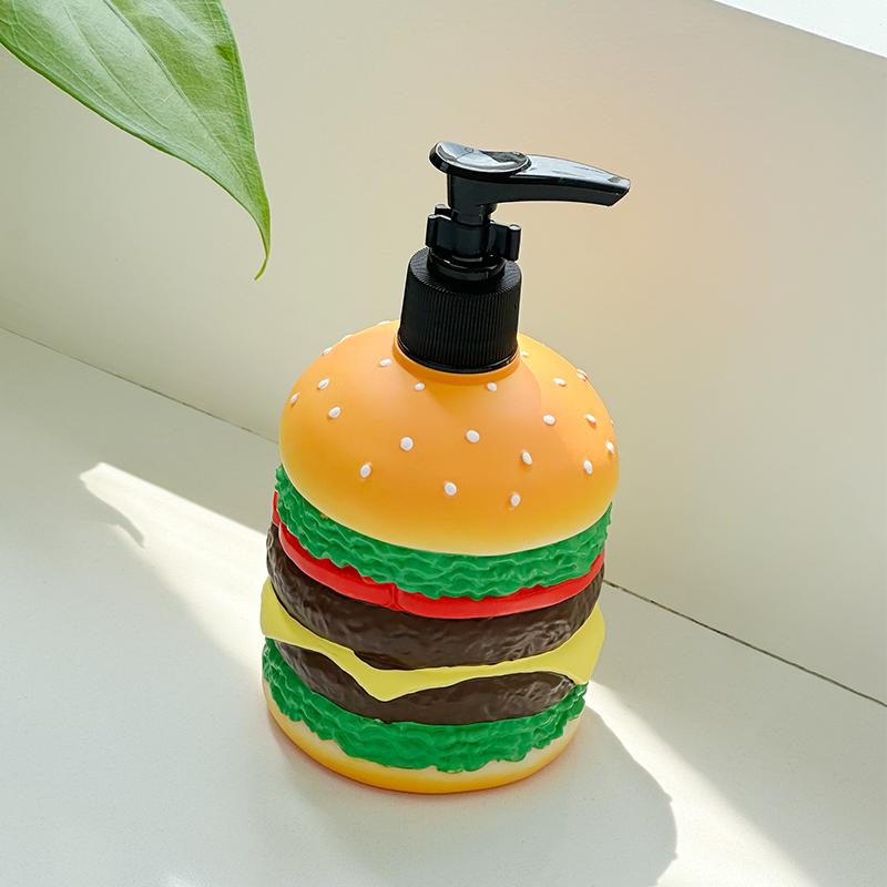 Cute Burger Squeezing Soap Dispenser Makeup Water Bottle Suitable for Home Countertop Bathroom Home Decoration