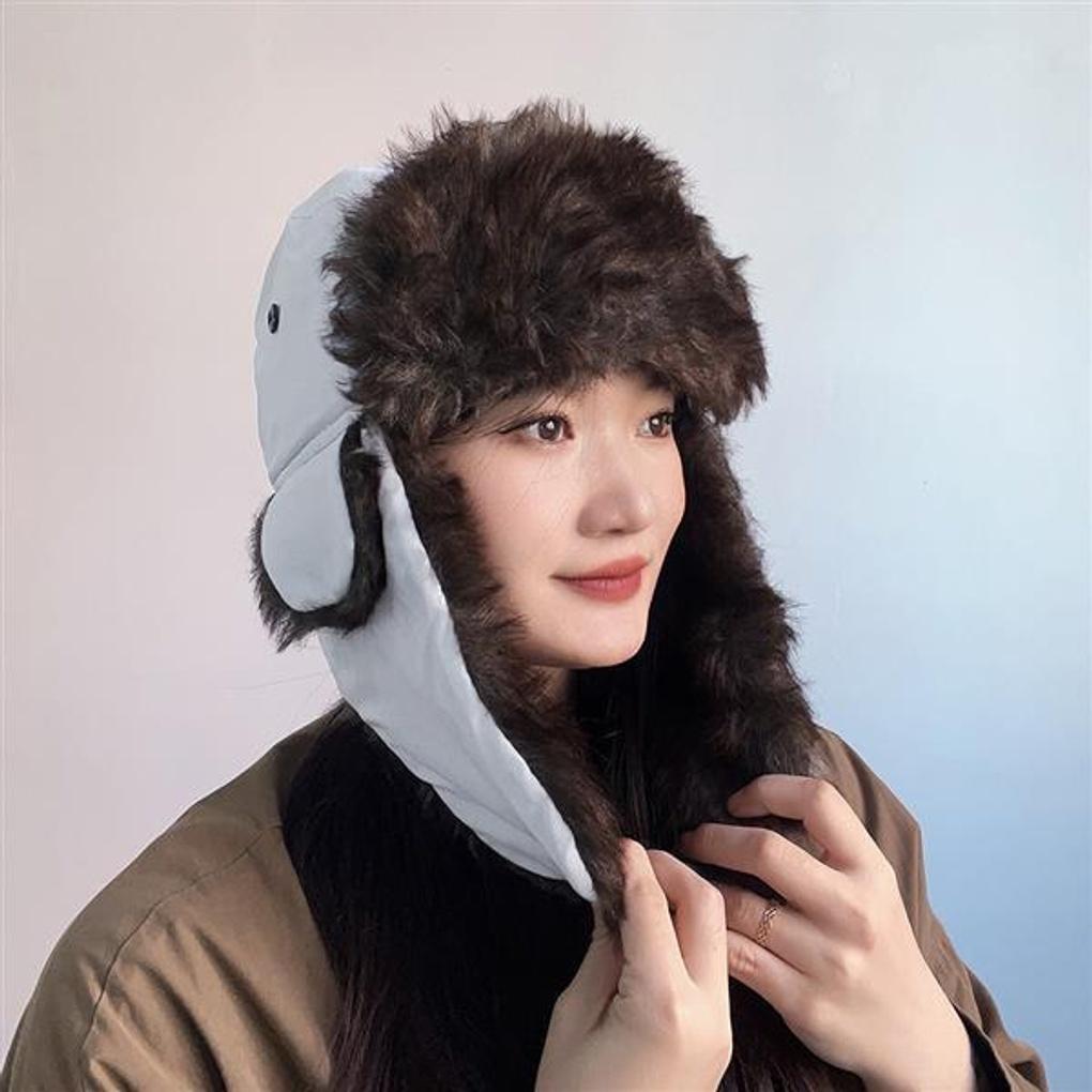 Warm Earflap Military Hat (White)