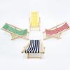 NOLITOY 112 Scale Wooden Miniature Furniture Set for Kids, Includes Mini House, Two Lounge Chairs, and Folding Beach Table, Lightweight and Compact,