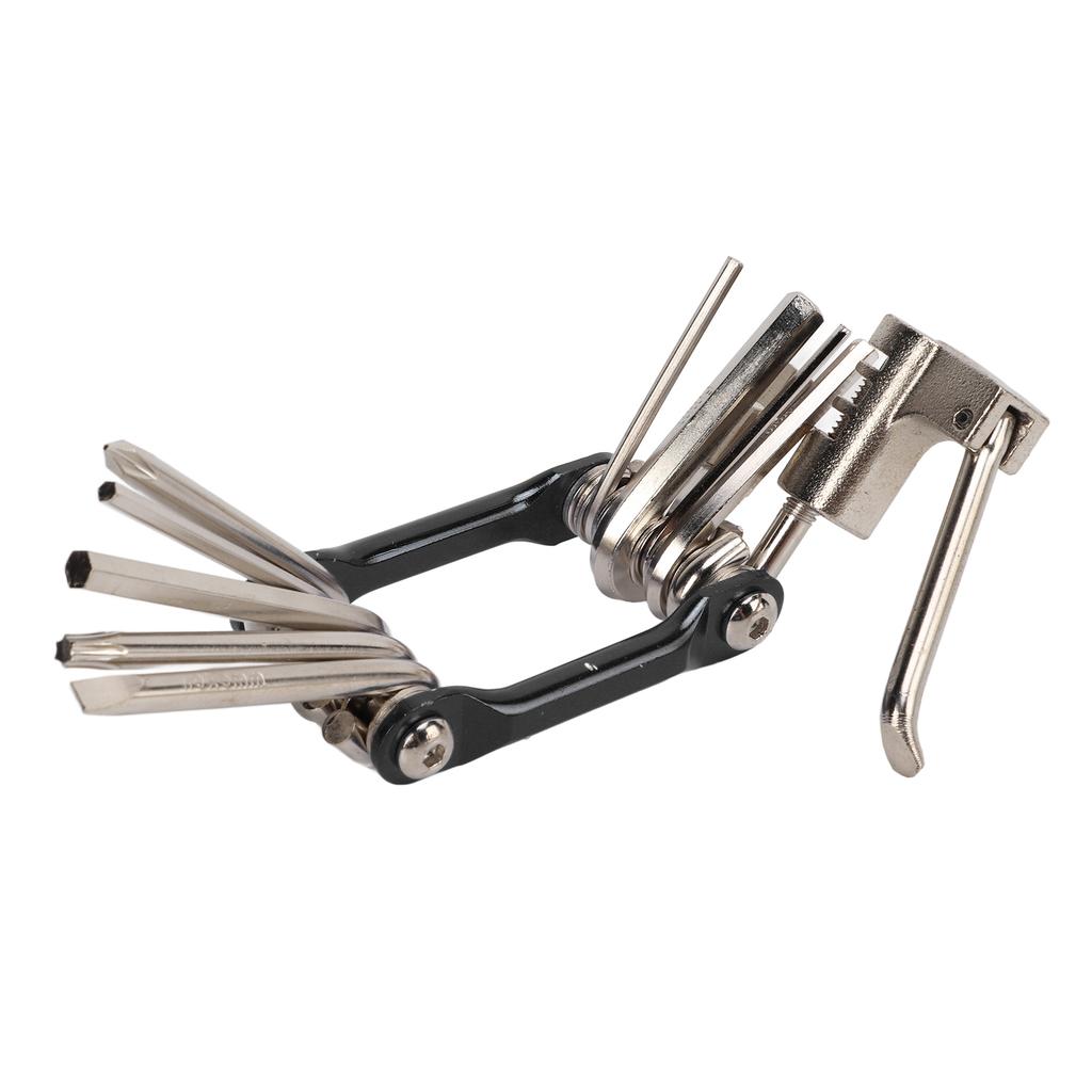 Bike Repair Tool 11 in 1 Light Folding Tool Durable Easy Carry Daily Operations Bike Wrench SetBlack
