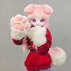 A52E 1 Stück Hundekostüm Pelziges Tierkopf Hundefursuit Geschnittene Maske Schwanz Pfoten Handschuhe Halloween Maskenbälle Cosplay Kostüm Requisiten