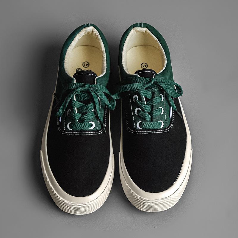 New color matching lace-up canvas shoes men's trend versatile student board shoes couple casual shoes low-top rubber shoes
