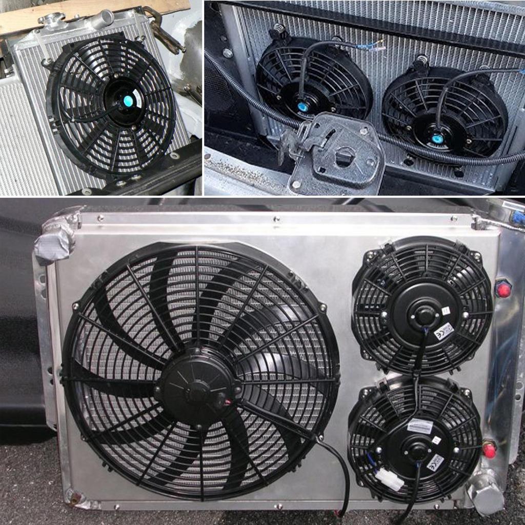 12V Universal Radiator Fan Kit: 80W/120W Electric Push-Pull Cooling System for Car, Oil Cooler, Intercooler