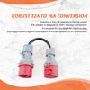 5-Pin Rot 32A Stecker auf 16A Buchse CEE-Adapter Gen E-Auto Ladekabel Verlängerungskabel Stecker 400V Steckdose
