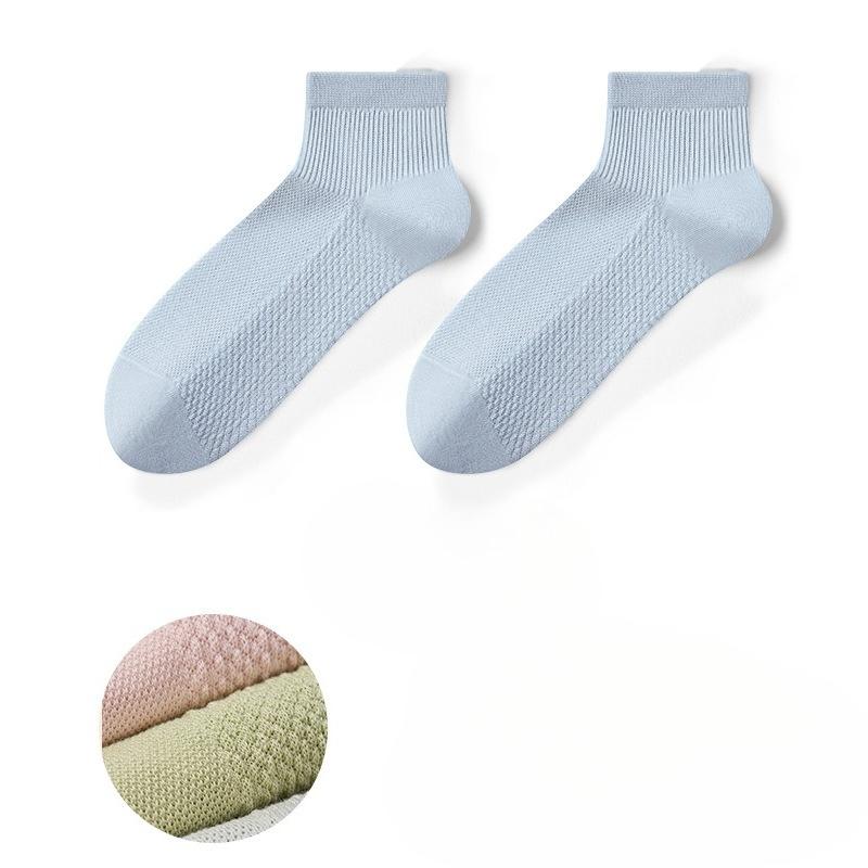 Pure Cotton Women's Spring and Summer Thin Short Socks, Women's Breathable, Sweat-absorbing, Deodorizing and Antibacterial White Boneless Socks