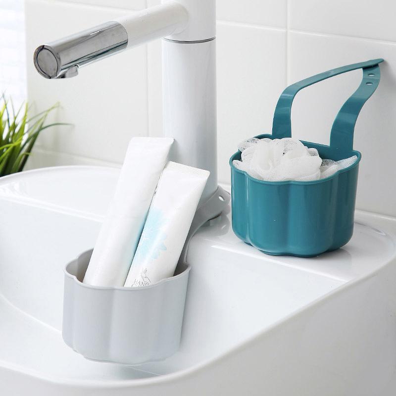 4pcs Kitchen Sink Drain Rack Soap Sponge Holder Hanging Storage Basket for Bathroom Adjustable Faucet Holder Kitchen Accessories