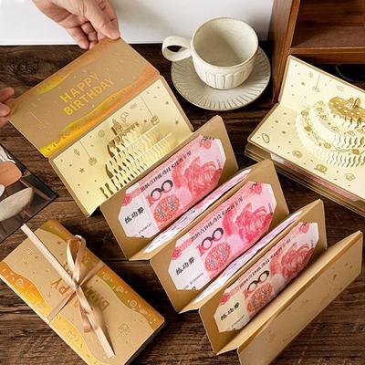 Foldable 3D Birthday Red Envelope HongBao DIY Packing Lucky Money Envelope Traditional Best Wishes Red Pocket Chinese New Year