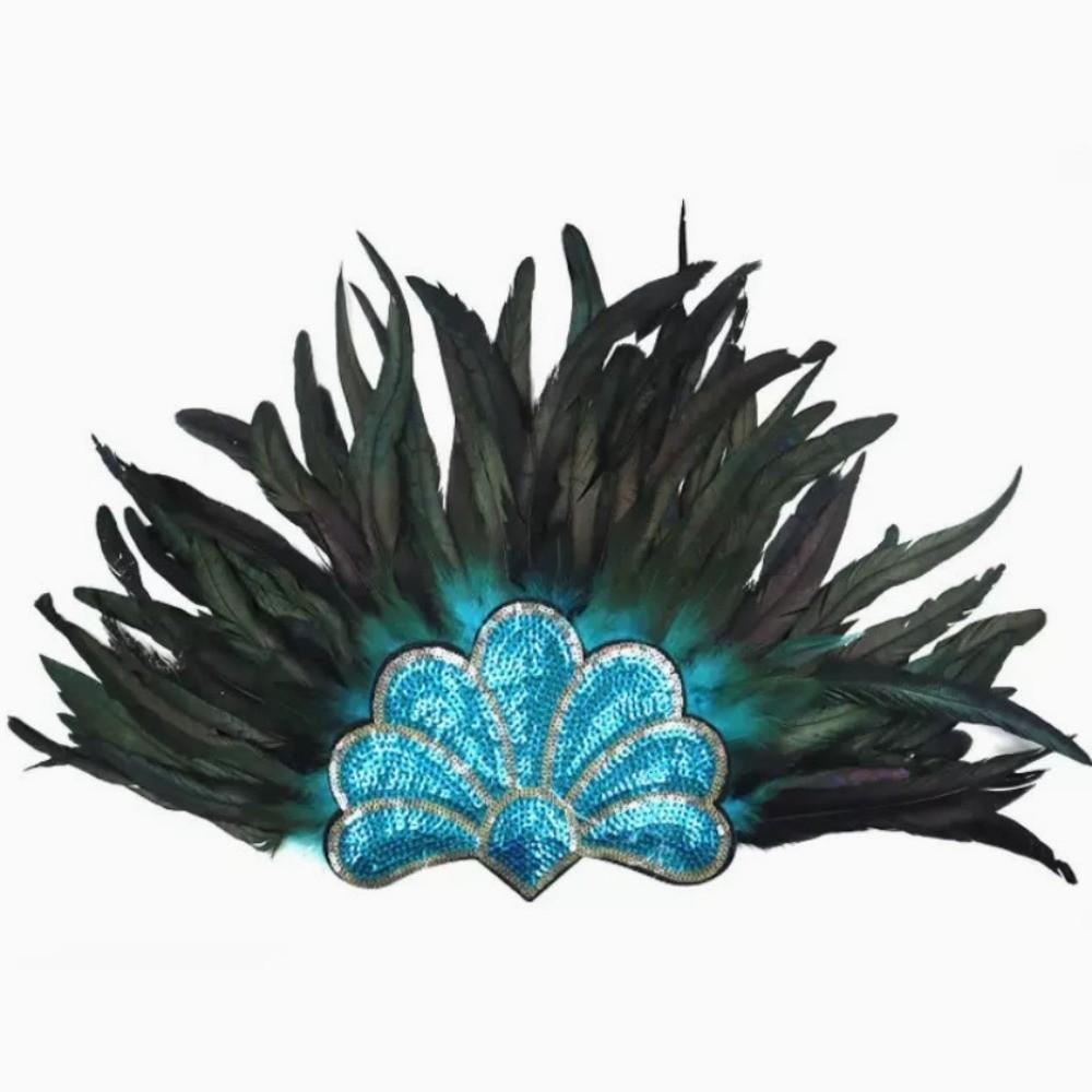 Stage Performance Showgirl Headband Brazilian Carnival Feather Headdress Hair Band  Carnival Events