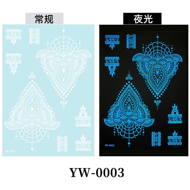 Blå Selvlysende Blonde Tatoveringsklistremerke Vanntett Midlertidig Tatovering Bryllup Ferie Tatovering