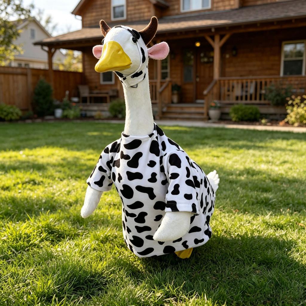 Cow Print Costume Set - Funny Clothing Outfit, Decoy Wear, Pet Costume ( Not Included)