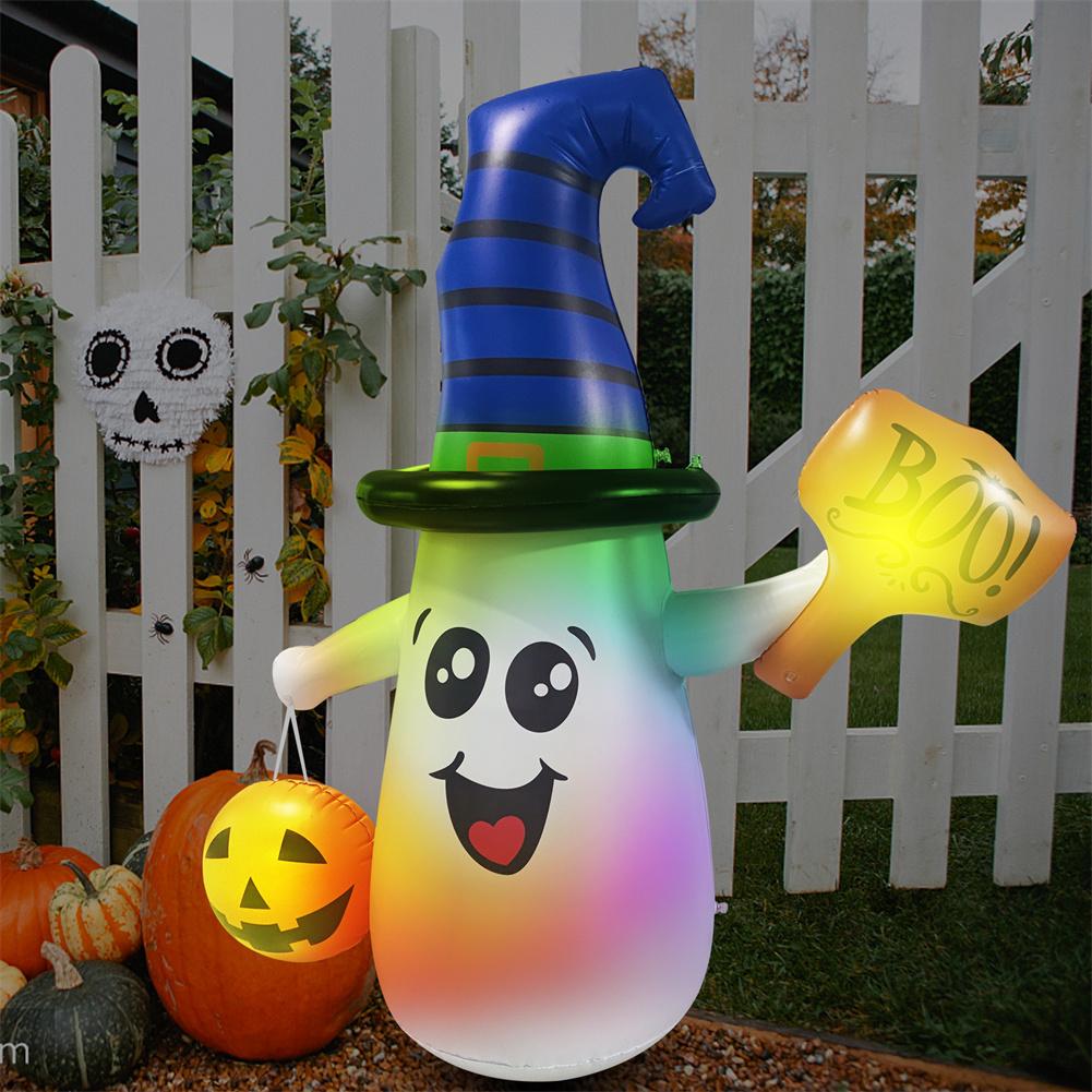 Halloween Inflatable Ghost With Remote Control RGB LED Lights Outdoor Kids Toys Halloween Decoration