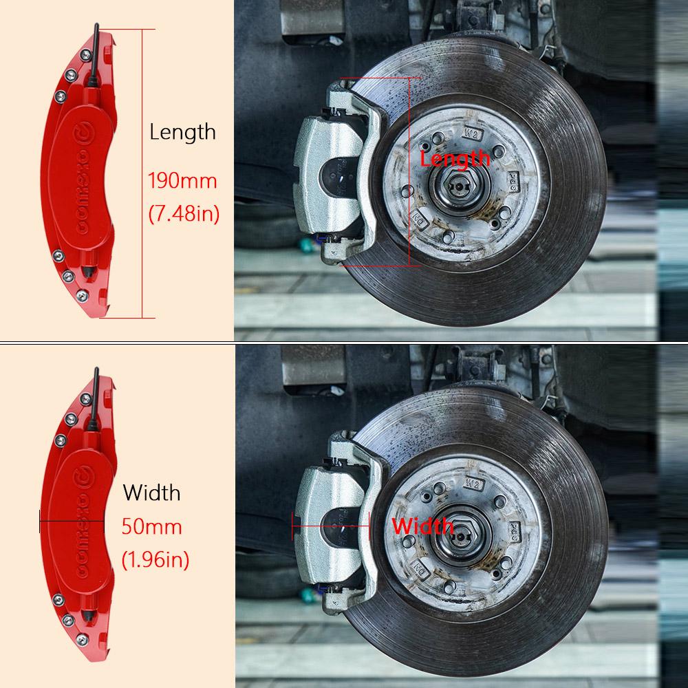 2 τμχ ABS πλαστικό κάλυμμα δαγκάνας φρένων ανθεκτικό στην τήξη Ασημένιο λογότυπο χρωμίου για Mercedes Benz AMG GLK GLA ABCE