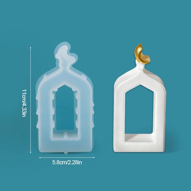 EID Mubarak Silicone Mold Gypsum Cement Making DIY Craft Ramadan Gifts Muslim Party Home Table Decoration Ornament Candle Holder