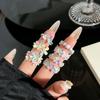 Women's Colorful Summer Flower Open Ring - Sweet, Light Luxury Vacation Style