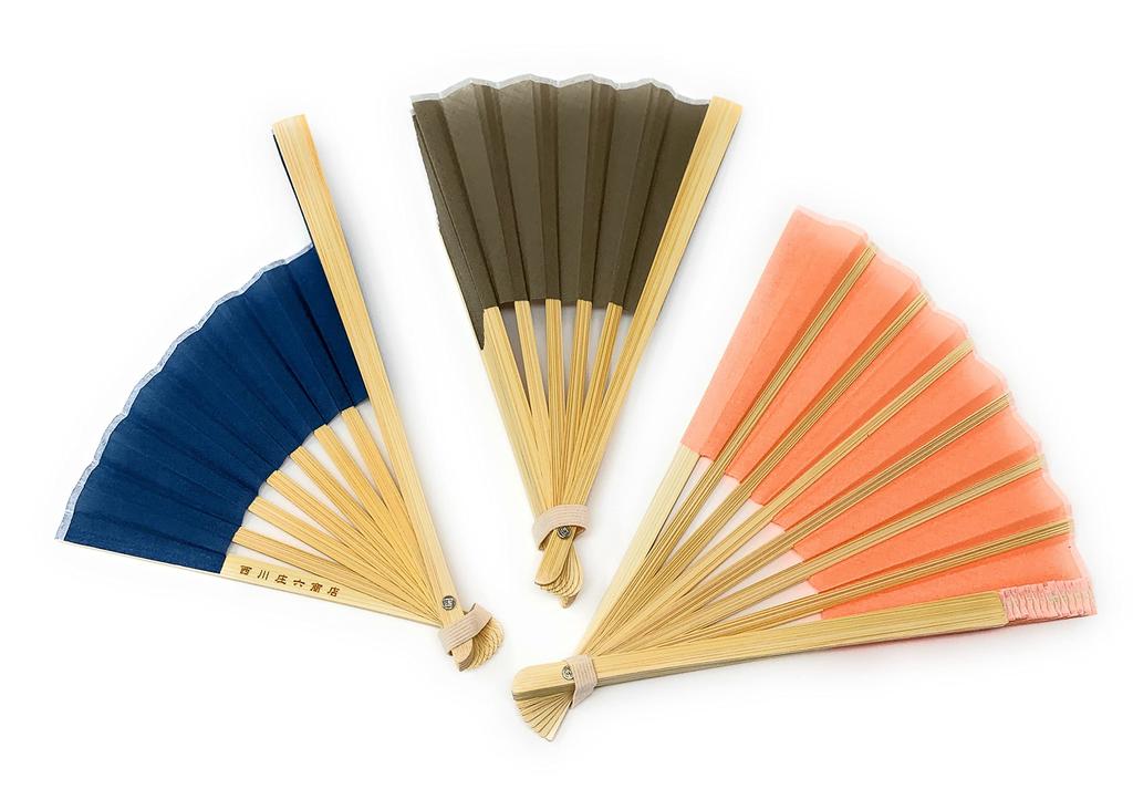 Asymmetrical Summer Easy To Includes Fan Pouch and Perfect As a Gift for Women from Nishikawa Shouroku Fan, Use, Box, (greige) Shoten.