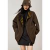 VICTORIA&VERA Women's Retro Plaid Alpaca Blend Double-faced Wool Coat