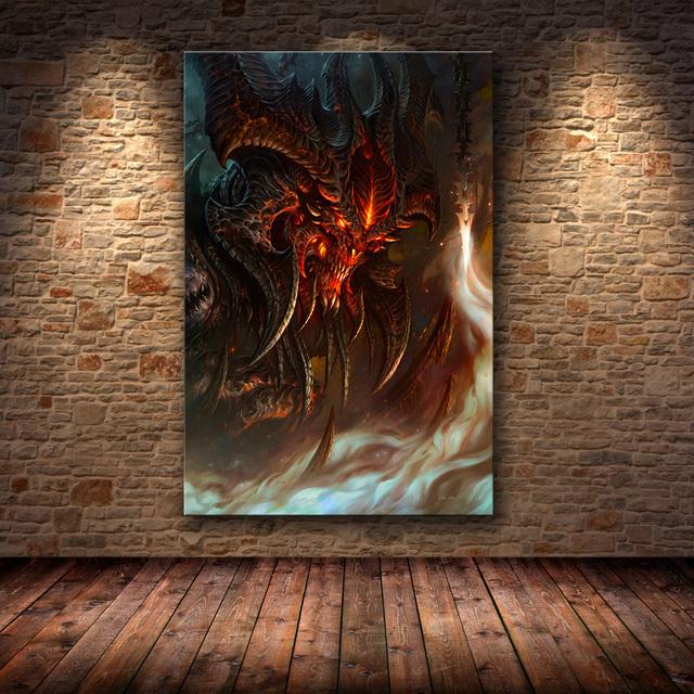 Canvas Game Poster Diablo 3 HD Pictures Art Paintings Canvas Art for Home Decor Painting Wall Art