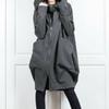 Hooded Pocket Hoodie Zipper Mid Length Fake Two Piece Loose Jacket for Women