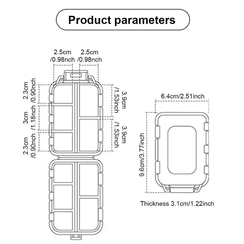 Tcare Portable Pill Case Folding Medicine Drugs Pills Capsule Tablet Container Boxs Plastic Empty Drug Organizer Pillbox Cases