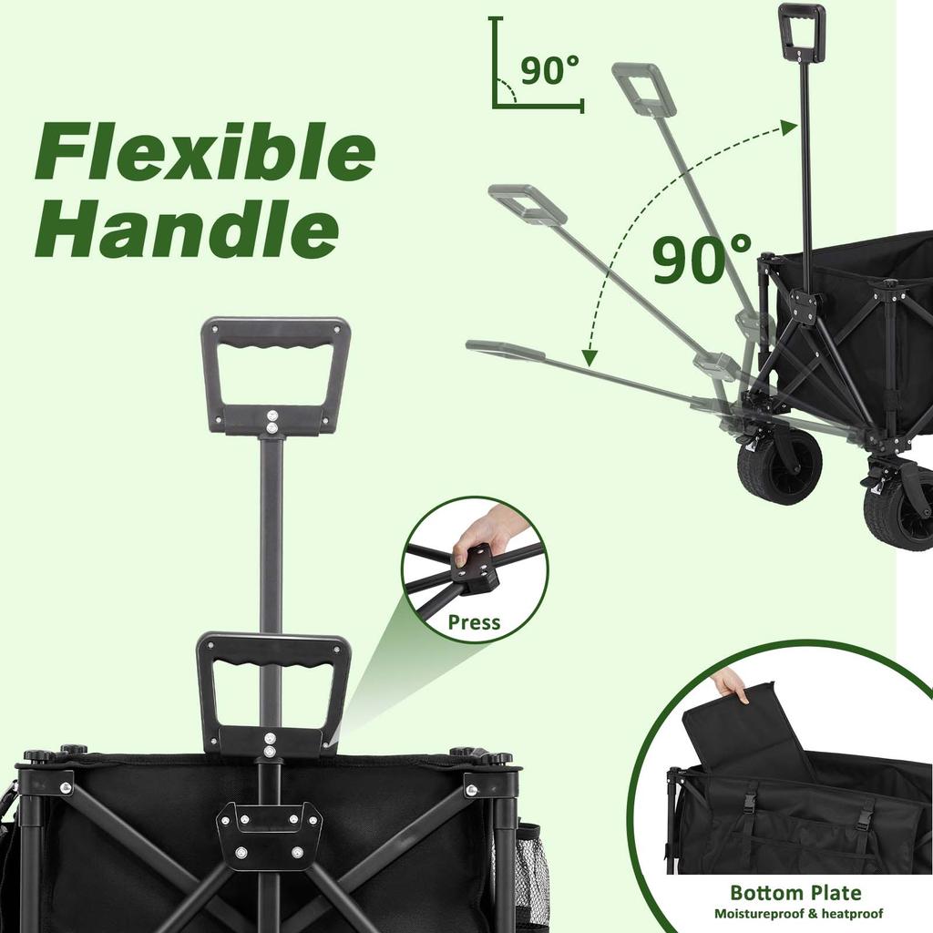 TOMSHOO Sulankstomas sulankstomas universalų vežimėlis / nešiojamas didelės talpos kempingas / sulankstomas visur