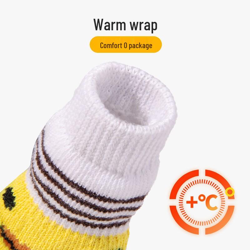 Spot Pet Non-Slip Knitted Socks 4-Pack for Small Dogs - All Seasons Dog Foot Covers