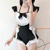 Energetic Japanese Cute Maid Style One-Piece Loli Swimsuit with Bow for Women