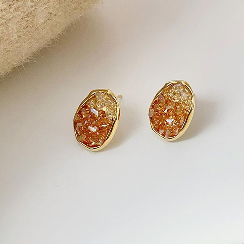 Elegant Exquisite Opal Petal Circle Stud Earrings For Woman  New Classic Jewelry Luxury Party Girl'S Unusual Accessories