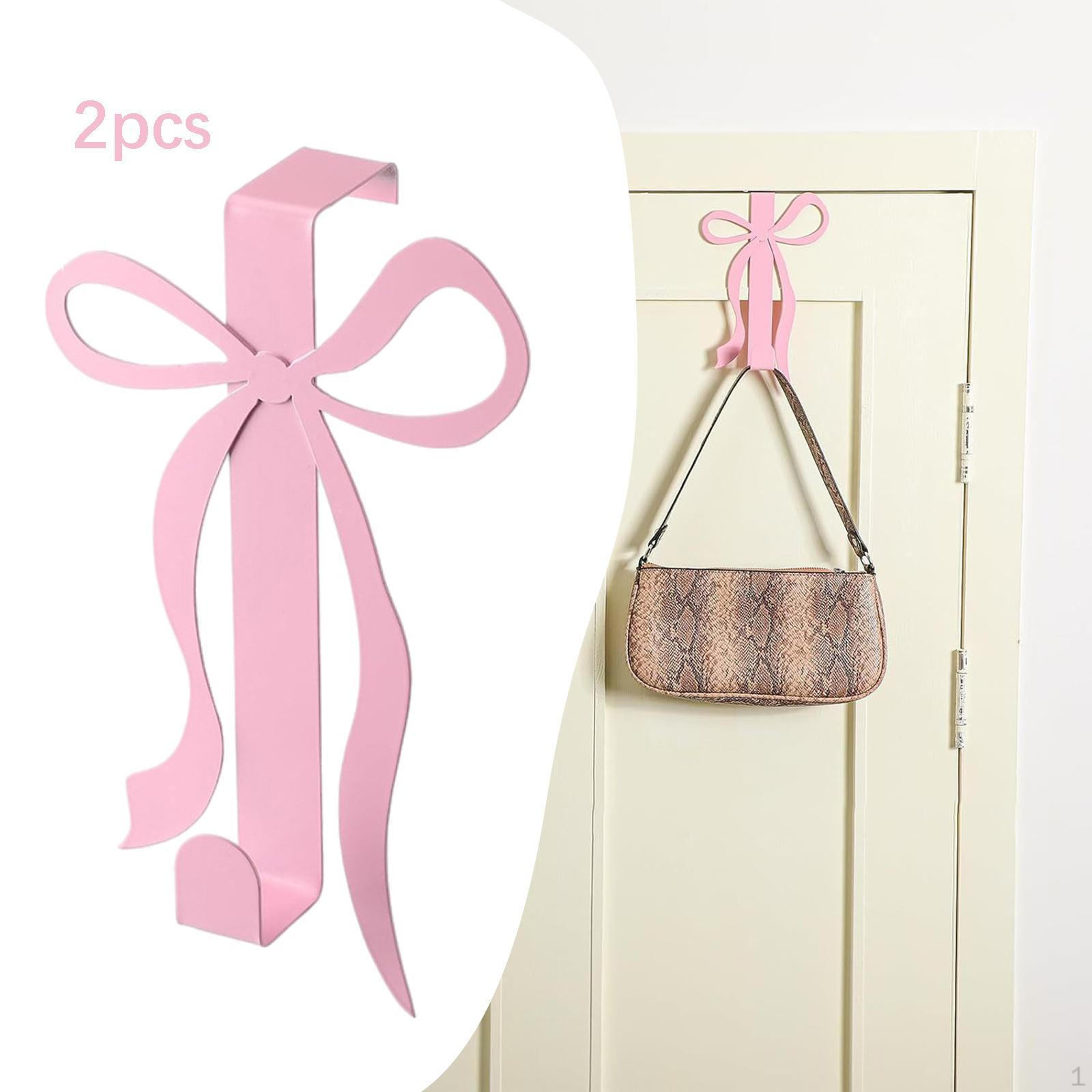 

2Pcs Bow over The Door Hook Hanging Multipurpose Metal Hangers Hanger Coat for