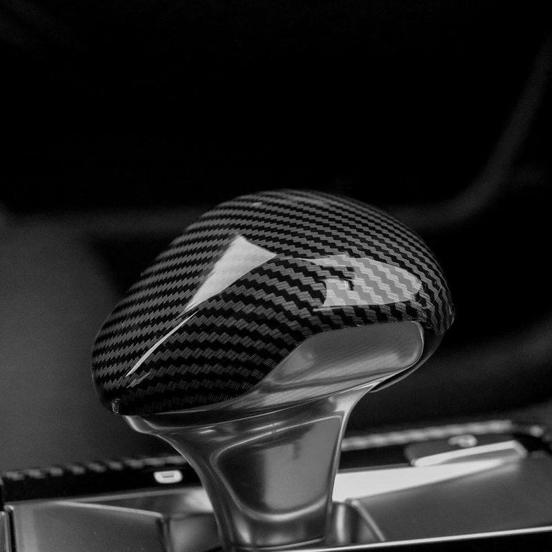 For Kia Stinger GT-line GT1 Console Gear Shift Knob Cover ABS Carbon Fiber Trim Car Interior Accessories 2018-