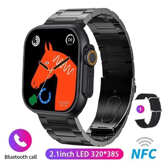 

Новий розумний годинник 8 Ultra Series NFC Smartwatch Чоловіки Жінки Bluetooth Дзвінки Бездротова зарядка Фітнес-браслет 2,20-дюймовий HD-екран + коробка чорний