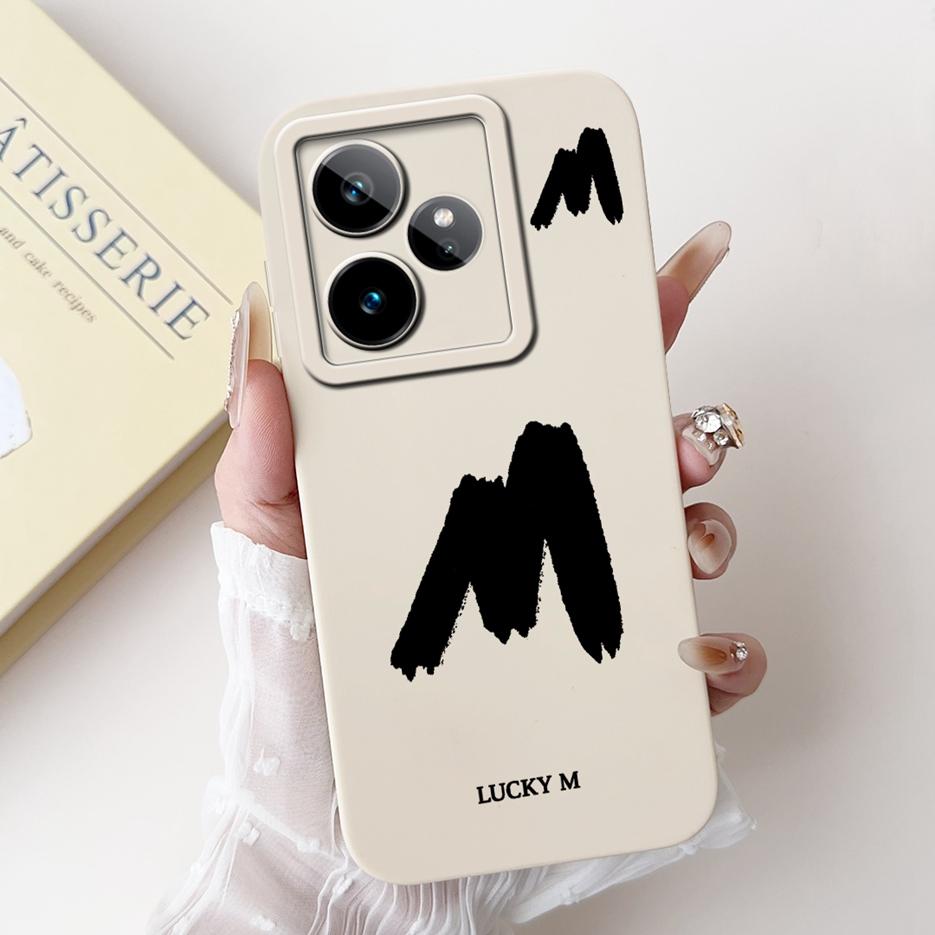For Realme GT7 5G Case RMX5061 Cute Lucky Letters Cover Soft TPU Matte Phone Case For Realme GT 7 Pro GT7 T 7T GT7T Fundas Coque