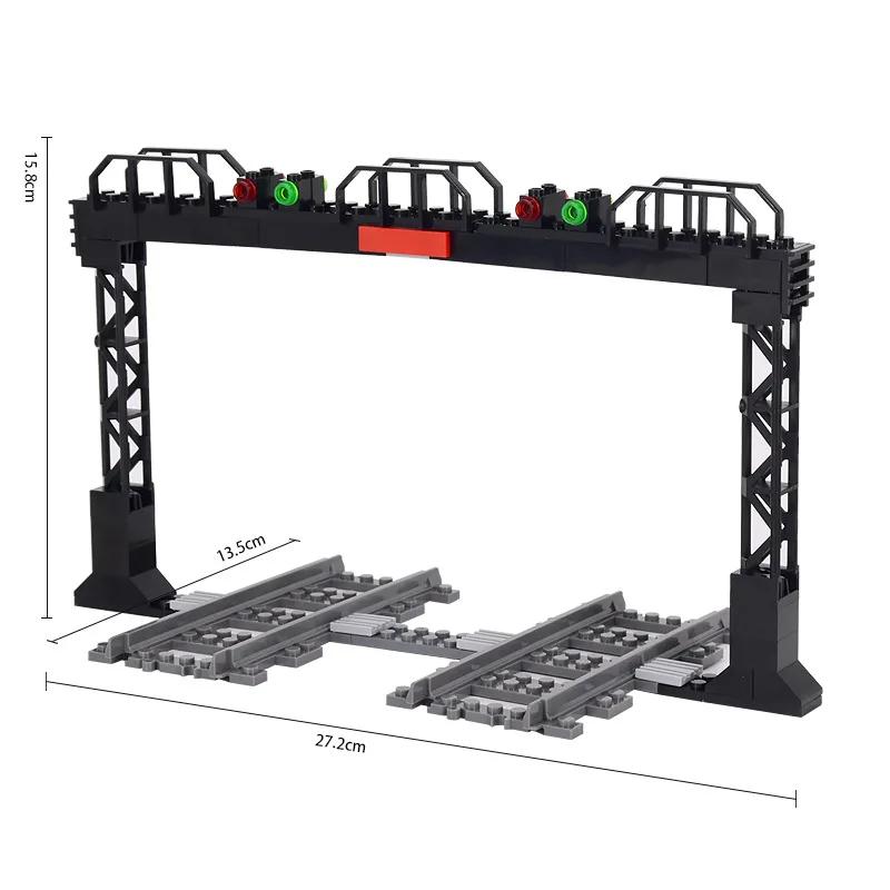MOC Cross Track Railroad DIY Scene Building Blocks Multi Angle Curved Train Track Bricks Toys Rail Car Compatible With LEGO