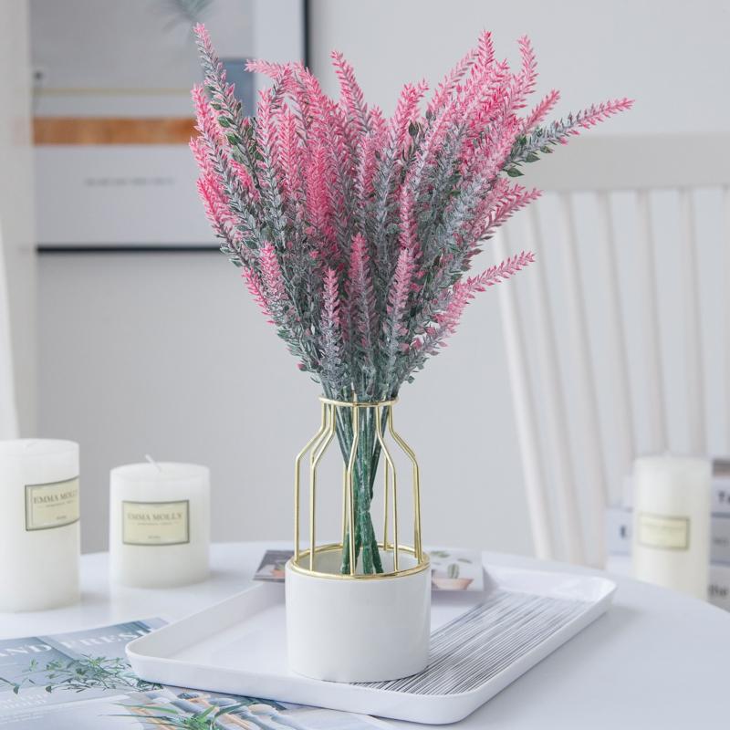 1Pc Artificial Plants Scrapbook Plastic Lavender Vases Home Decor Ornamental Flowerpot Party Wedding Decorative Flowers Diy Gift