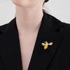 Mini Brooch Dazzling Rhinestone Inlay Bee Shape Zinc Alloy Pin Suits Coats Sweaters Scarves Badge Outfit Accessory