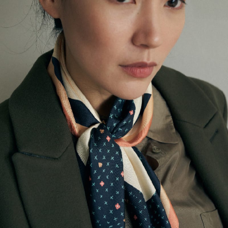 Saint Luxure Women's Petite Mini Silk Scarf Clover SL20FMSCV