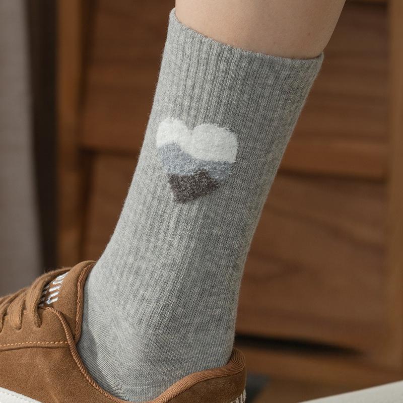 

100% Cotton Socks, Women s Mid-calf Socks, Pure Cotton Pile Socks, All-cotton Boneless Socks for Autumn and Winter 1 pair світло-сірий колір