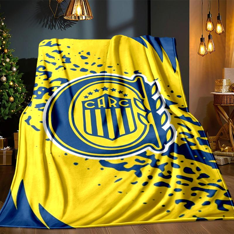 Rosario Central Crest Blanket Outdoor Flannel Blanket for Camping, Hiking, Garden Parties, Picnic Essentials,gift for family and friends
